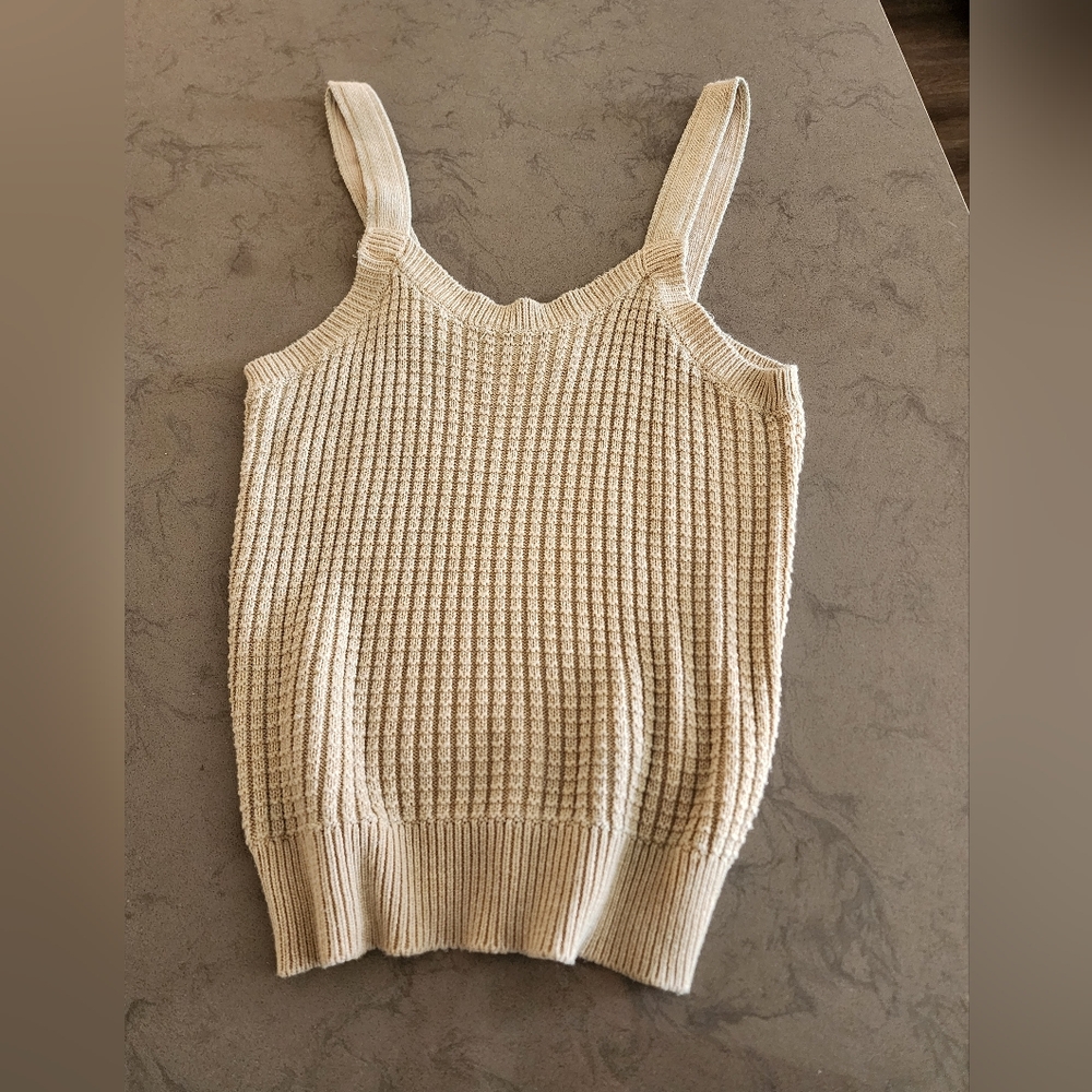 Evereve Tan Ribbed Knit Tank